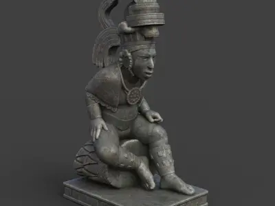 Low poly Mayan Inca Aztec Statue 220508 Low-poly 3D model