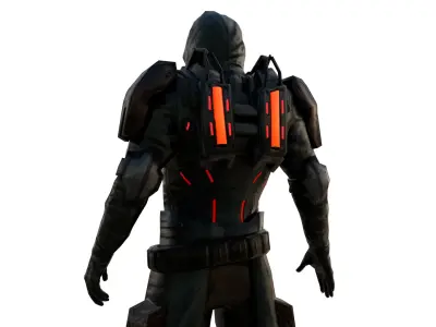 Elite Futuristic Soldier 3D Model Rigged and Game Ready  Sci Fi Low-poly 3D model