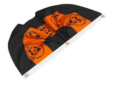 Halloween Pumpkins Bunting Flag 3D model