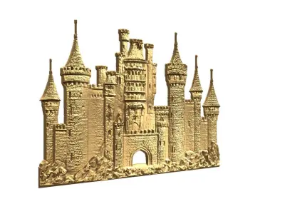 Futuristic Cityscape Relief Wall Panel -Unique 3D Printable   3D print model