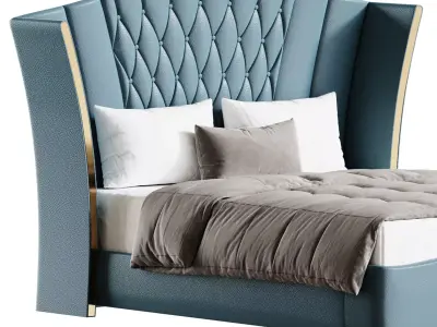 Aahed Modern Camerone Upholstered Bed 3D model