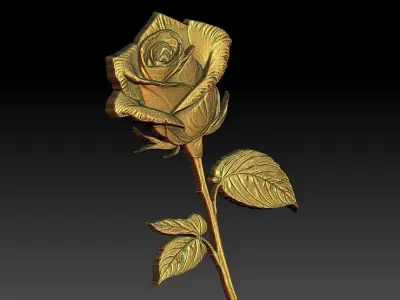 11 Rose CNC Relief Model 3D print model