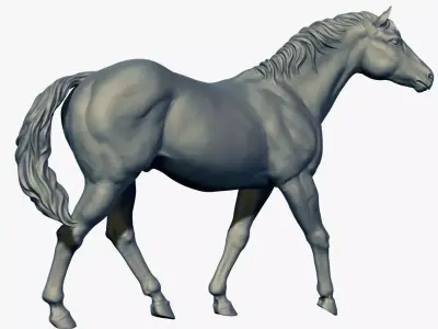 Horse Statue Sculpture 2 for 3D printing and CNC carving 3D print model