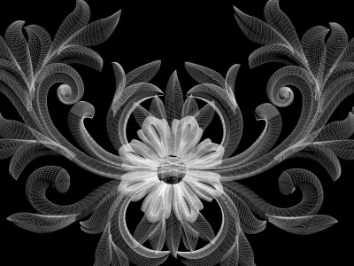 Wall decor flowers with leaves for milling CNC machines 3D print model