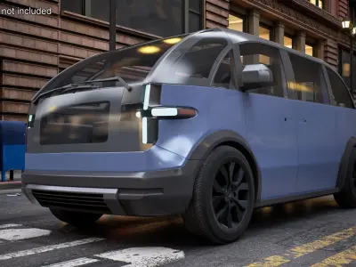 Canoo Lifestyle Vehicle Premium Blue Rigged for Cinema 4D 3D model
