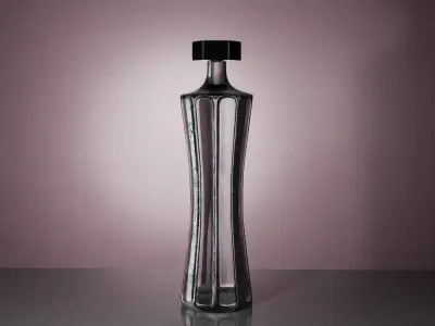 Futuristic Luxury Perfume Bottle  Elegant Glass and Metal Design 3D model