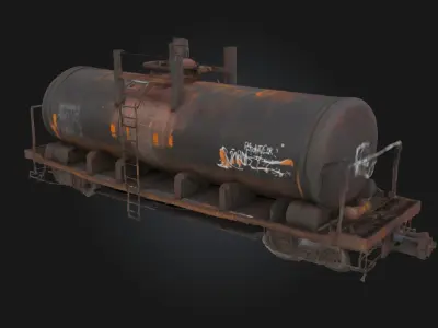 Rusty Tanker Car  Weathered Freight from an Industrial Past 3D model