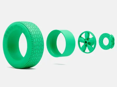 15x8 Daisy Wheel Goodyear Blue Streak 600 Tire 3D print model
