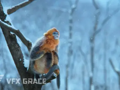 Golden Snub-nosed Monkey Animated 3D model