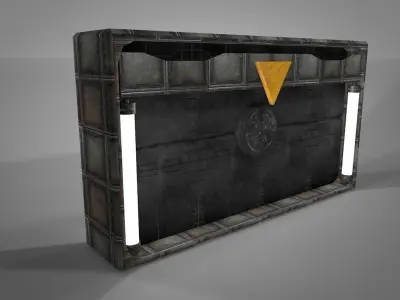 Sci Fi Objects Series - 003 - sci fi Gate Free low-poly 3D model