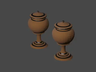 Ancient Greek Pottery Set Low-poly 3D model