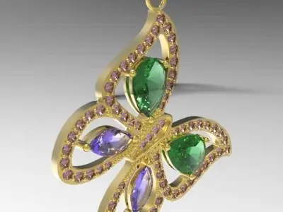 Butterfly pendant  3D print model