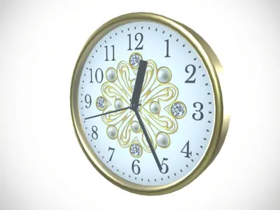 Wall Clock Low-poly 3D model