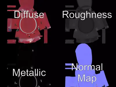 Scarlet Inflatable Boat model pack Low-poly 3D model