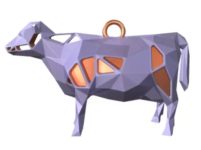 Animal Charm Cow Pendant 3D print model