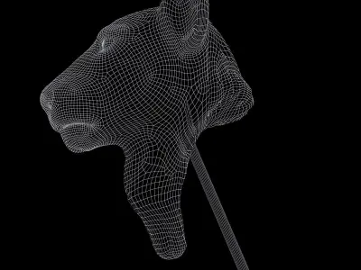 Figurine Lion Head 3D model