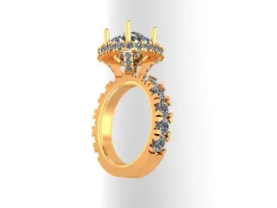 Diamond Wedding ring 3D print model