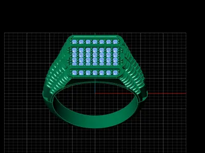 Print Ready STL 3DM  Gents Rings Diamond Men Ring  3D print model 224