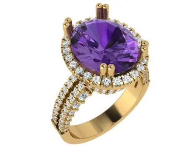 Oval Halo Ring 4669 3D print model