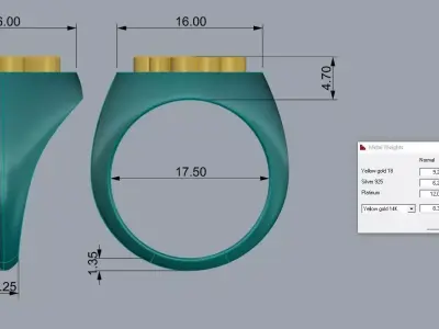 Clover Ring Elegant Jewelry Brand Gold 3D print model