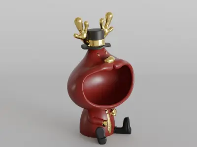 Cute Christmas Reindeer for Holiday Decor 3D print model