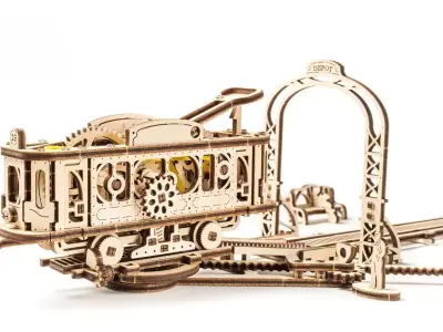Tram Line - 3D DIY Wooden Mechanical Puzzle Model 3D model