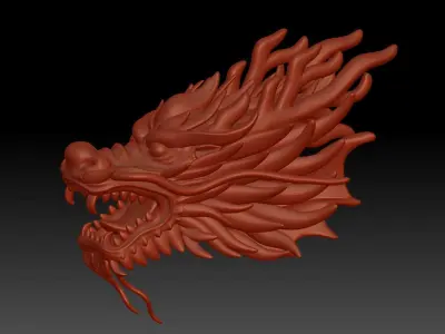 3D printing Dragon Head model STL Golden Dragon decoration  3D print model