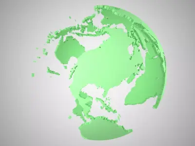 Globe Shell Light Green 3D model