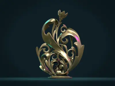 Scroll plant Sculpture 3D print model