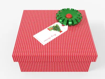 Gift Box Christmas Low-poly 3D model