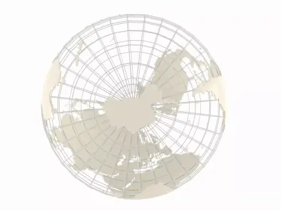 Globe News Skeleton Ash White Color 3D model