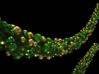 Christmas Garlands with Baubles 3D model