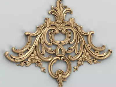 Carved decor central 033 3D model