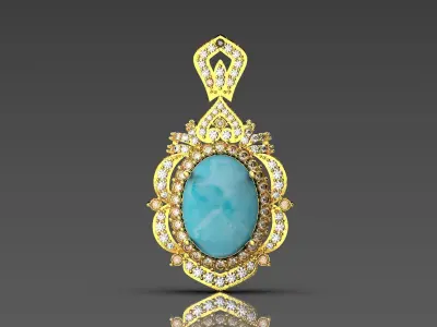 luxury diamond pendant jp0099 3D print model