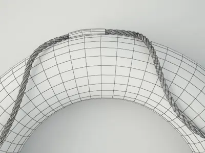 1950s Blue and White Life Preserver 2 3D model