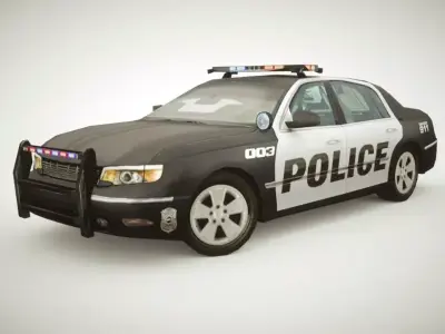Generic Police Sedan v2 Low-poly 3D model