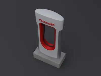EV Supercharger Low-poly 3D model
