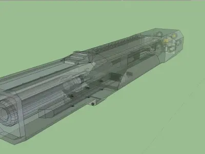 Dreadnought with Interior Low-poly 3D model