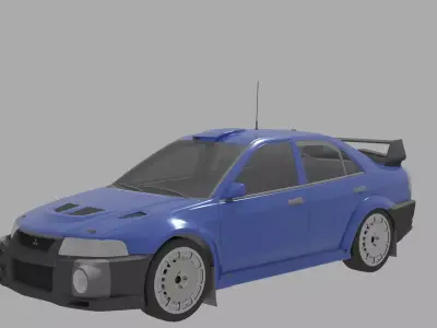 Lancer Evo 6 Rally car Low-poly 3D model