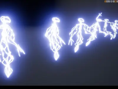 Lightning elemental low-poly game engine ready 3D model Low-poly 3D model