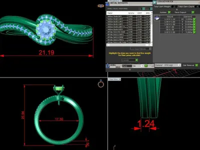 Diamond Jewelry Ring 3D print model