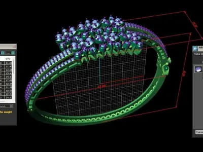 Rose Gold Diamond Woman Bracelet 3D Print Model 3D print model purchase