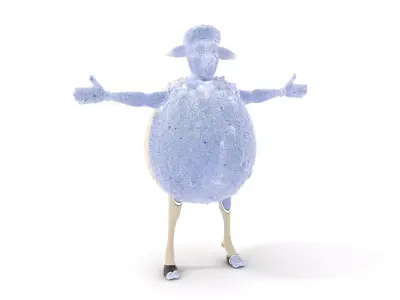 Curly Sheep model pack Low-poly 3D model