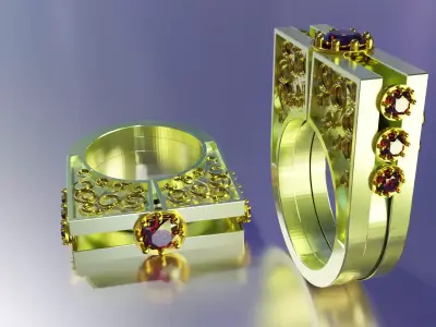 Elegant Golden Ring - Timeless Luxury Design 3D model