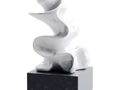 Squiggly sculpture Low-poly 3D model