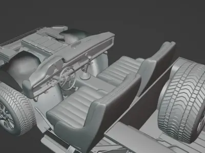 Truck exterior plus interior  model for animation and games  Low-poly 3D model