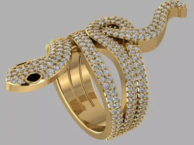  snak ring 3D print model 3D print model