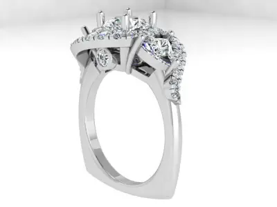 Round Diamond Euro Shank Ring 4495 3D print model