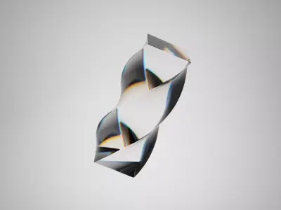 Twisted Glass Cube 3D model