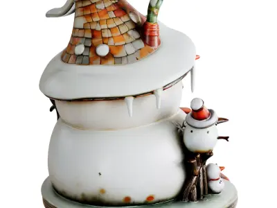 Decorative Holiday Snow House Low-poly 3D model